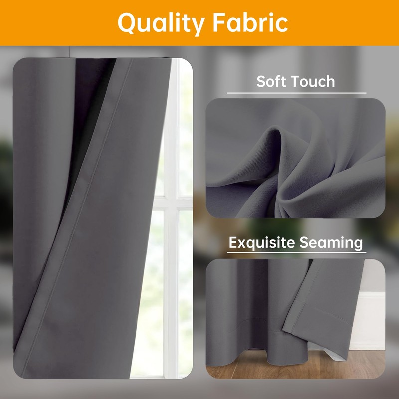 hoeflife Room Divider Curtains Blackout Ceiling Track Curtain with Hook