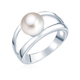 Valero Pearls Sterling Silver 925 rhodium-plated Ladies Ring with Freshwater cultured pearls white Size P 60201414