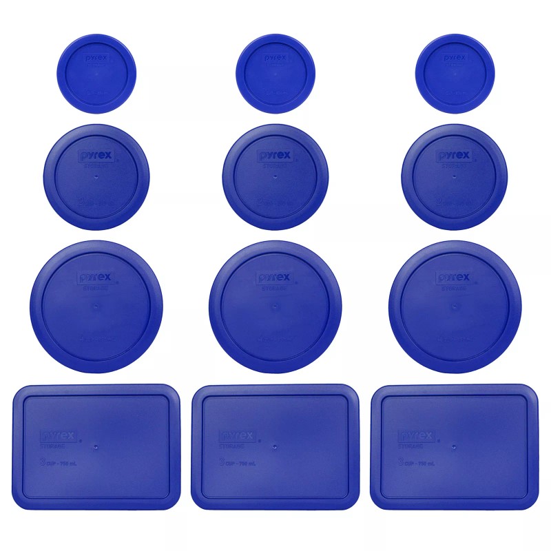 Pyrex (3) 7202-PC (3) 7200-PC (3) 7201-PC (3) 7210-PC Blue