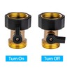 Heavy Duty Brass Shut Off Valve Garden Hose Connector，3PCS 3/4"