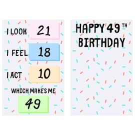 Funny 49th Birthday Cards For Women Or Men – For Friends, Family, Lover, Etc. – Funny Birthday Cards 49 years old – Perfect Funny Birthday Cards 49th Anniversary – With Envelope
