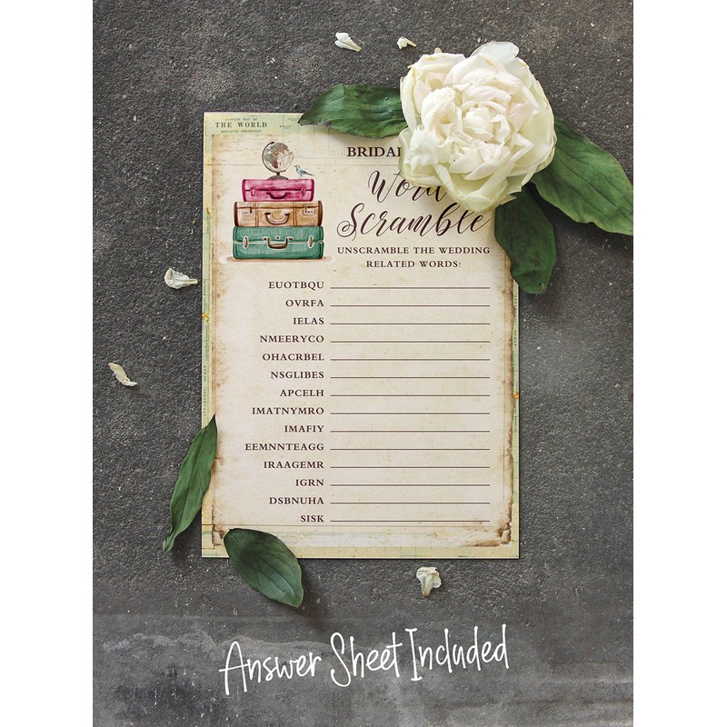 Inkdotpot Scramble Bridal Shower Game Cards Travelling Party Wedding Supplies