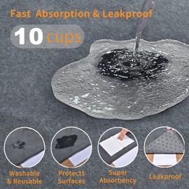 LOOBANI 2 Packs Extra Large Reusable Dog Mat for Floor, Non-Slip Washable Pee Pad for Dogs, Fast Absorbent Pet Whelping Pads, Puppy Playpen Mat for Incontinence, Housebreak, Crate, 65x48in, Gray