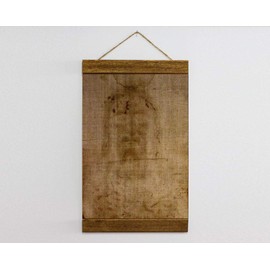 The Shroud of Turin, Jesus Christ, Antique Aged Jesus Face of The Old Linen Holy Bible, Perfect Gift, Wood Framed Canvas Print size: - 8.7" x 11.8" (22cm x 30cm)