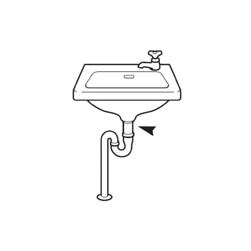 SANEI 【Connection Straight Pipe Between Drain Valve and U-Pipe】Single Flange