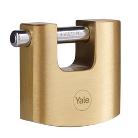 Yale - Y114B/60/114/1 High Security 60mm Brass Shutter Padlock - Shutter Hardened Steel Shackle - 3 Keys