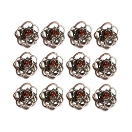 LATRAT 12pcs Vintage Copper Hollow Rose Flower Mini Small Metal Hair Gripper Clips Clips Girls Women Mini Hair Gripper