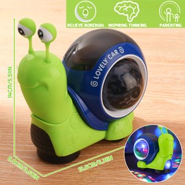 GSrenyu Baby Toys Crawling Walking Snail Toys With Musical Light Toys, Baby Sound Toys Electronics Pet Toys with Automatically Avoid Obstacles Birthday Present for Kids Toddler Age 3 Years Old Above
