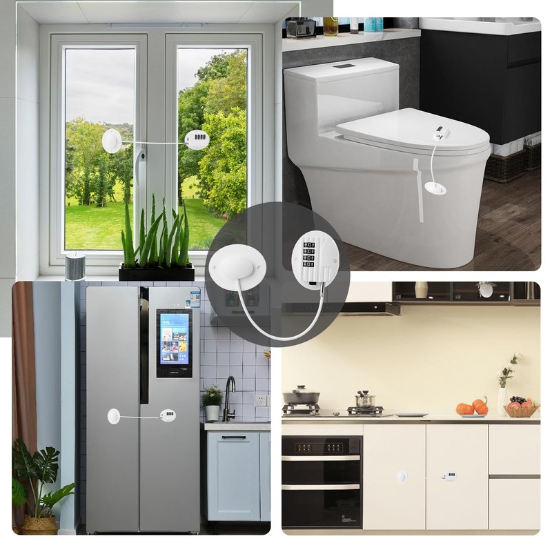 Refrigerator Lock with Combination, Keyless Security Lock for Freezers, Cabinets,