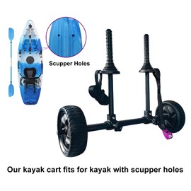 ASMSW Kayak Cart Kayak Carrier Adjustable Width Fit for Kayaks Canoes with Scupper Holes