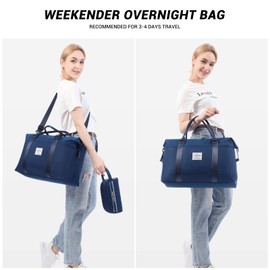 LOVEVOOK Travel Bag Women's Sports Bag Hand Luggage Bag Weekender Bag Swimming Bag Waterproof Travel Bag Duffle Bag Fitness Bag Women Hospital Bag for Travel Gym Aeroplane, darkblue, Modern