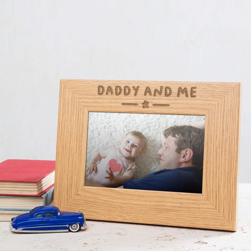 Wooden Engraved Daddy And Me Photo Frame/Daddy Picture Frames /