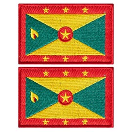 stidsds Paquete de 2 parches bordados de la bandera de Granada, banderas de Granada, parches tácticos militares para ropa, sombreros, mochilas, decoraciones de orgullo
