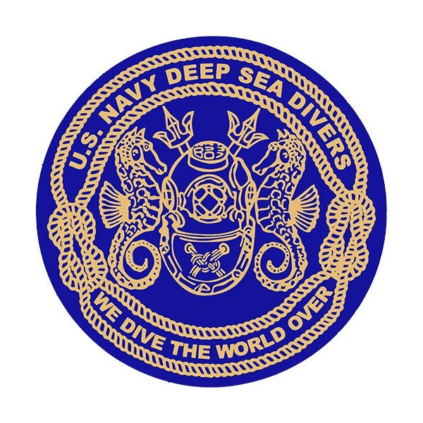 U.S. Navy Deep Sea Divers 5.50"x5.50" Circle Sticker