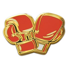 Novel Merk Fighting – Boxing Lapel Pin, Hat Pin & Tie Tack Set - with Clutch Back (3- Red Gloves)