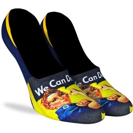 Good Luck Sock Women's Rosie the Riveter No-Show Invisible Socks, Adult