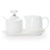 ONTUBE Porcelain Sugar and Creamer with tray and Crystal Lid
