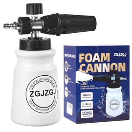 ZGJZGJ Foam Cannon for Pressure Washer - 1L Wide Mouth Car Snow Foam Cannon, 4000 PSI, Match M22 and 1/4” Quick,The Power Washer Accessories for Car Wash Cleaning, Great Gift for Car Owners