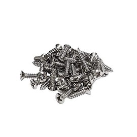[YJB PARTS] Pickguard Screws, Millimeter Size, Pack of 50, Made in Japan (Chrome)