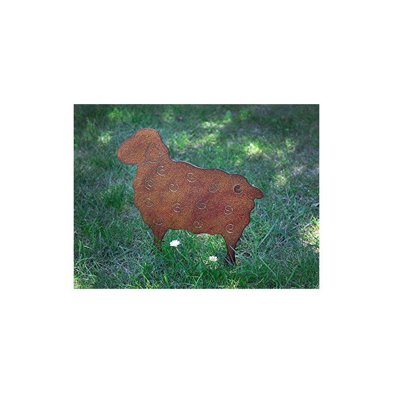 B2S BACK2SEASON Metal Sheep Stake Rust Look Elegant Garden Stake