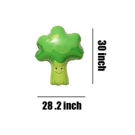 HORUIUS Broccoli Balloons Vegetables Broccoli Foil Mylar Balloons for Baby Shower Broccoli Themed Party Birthday Decoration Supplies 30 inch 5PCS, Green