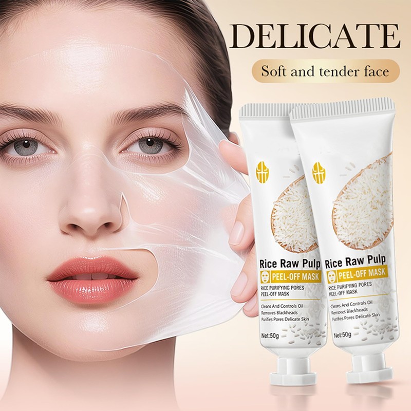 Rice Raw Pulp Peel-Off Mask, Purifying Pores Peel-Off Mask, Deeply