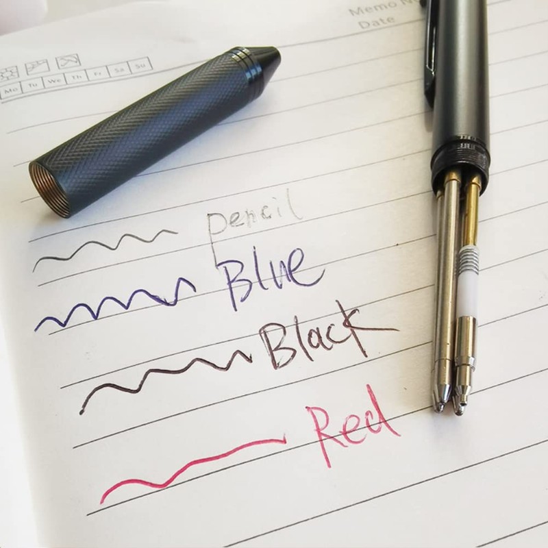 MROOFUL 4 in 1 Ballpoint Pen Metal Multicolor Black Blue