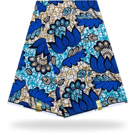 Shenbolen African Print Wax Fabric Kente Cloth Ankara 100% Polyester (1 Yard,D)