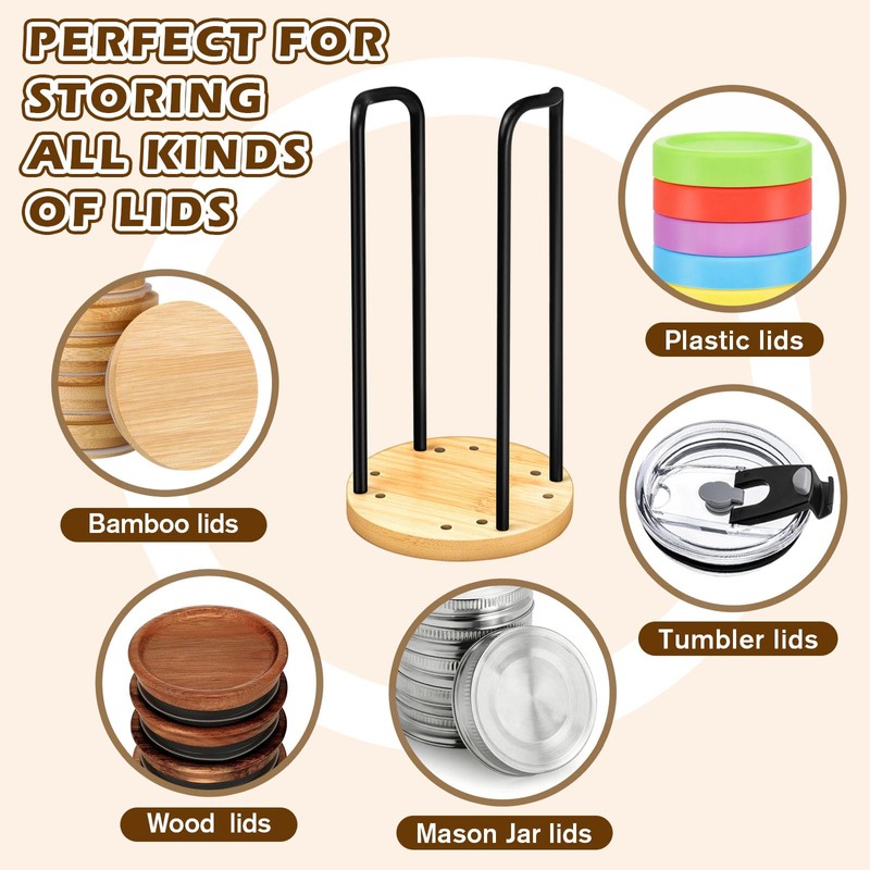 2PC Tumbler Lid Organizer，Detachable Yeti Lid Organizer Holds Up To