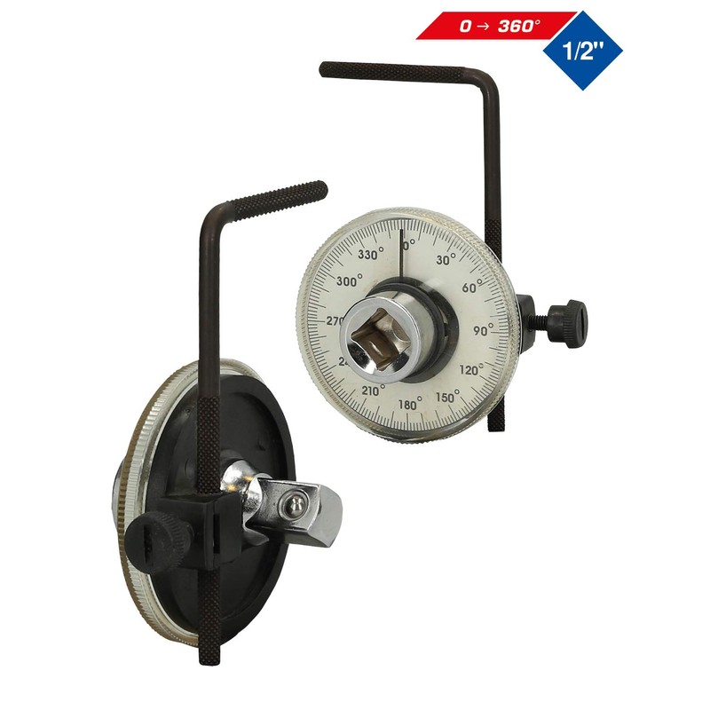 BRILLIANT TOOLS BT546001 Rotary Protractor [Powered by KS Tools], Black/Silver