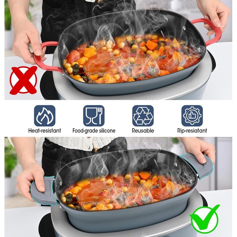 For Ninja Crockpot Slow Cooker Silicone Pot Handle Cover, for