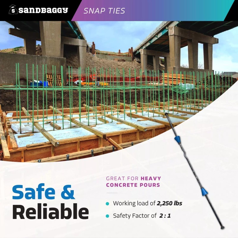 Sandbaggy 10" x 4 ¾" Standard Snap Ties For Concrete