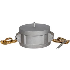 Quafwia 2 pcs Aluminum Cam lock Fittings (3 inch Part DC) Cam and Groove Hose Fitting, Dust Cap Camlock fitting with Heavy Duty Brass Handles (3'', DC)