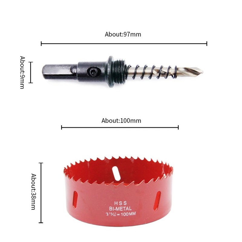 Hole Saw Drill Bit HSS Hole Cutter with Arbor for