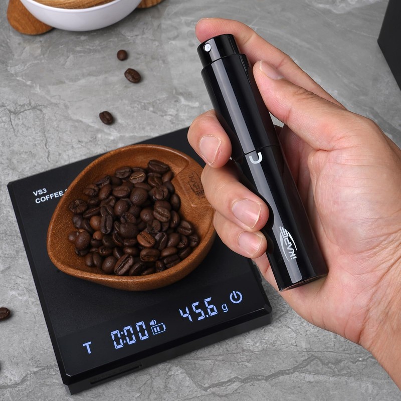 IKAPE Wooden Coffee Bean Dosing Cup and Spray Bottle Kit