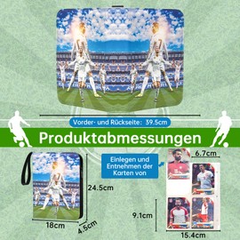 COQOYO Football Trading Cards Album 4 Compartments 50 Sleeves for 400 Cards, Football Cards Collector Book Collector Book with Zip Carry Handle, Sports Cards Book Folder Book Folder