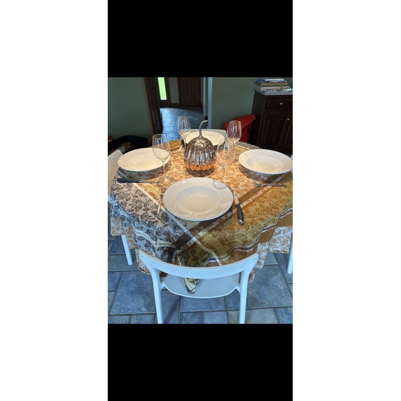 Acorn Jacquard Autumn Fall Tablecloth 70”