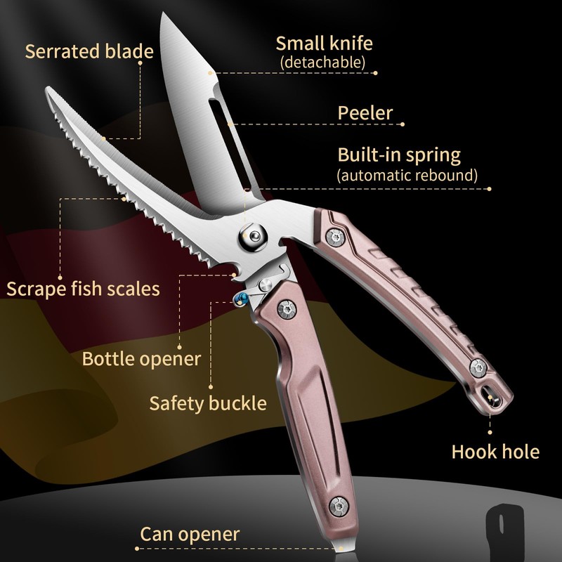 Heavy Duty Poultry Scissors, Detachable Kitchen Shears, Kitchen shears for