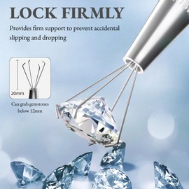 Piercing Ball Grabber Tool, Stainless Steel 4 Prongs Claw Tweezers, Prong Holder Jeweler's Pick-up Tool Catcher Grabber for Jewelry Making Parts Beads Tiny Objects Ic Chips Electronic Components