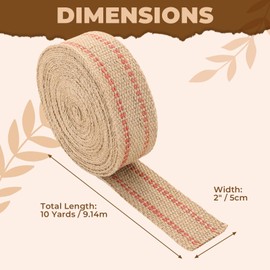 NATGAI Jute Webbing Tape, 5 cm (2 inch) Wide, 9.1 m (10 Yards) Length