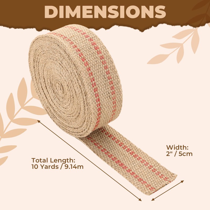 NATGAI Jute Webbing Tape, 5 cm (2 inch) Wide, 9.1