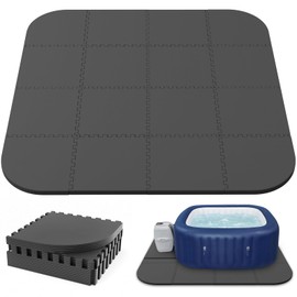 AFFLUENT 85IN 1/4" 6MM Thickness Inflatable Hot Tub Mat for Inflatable Tub,Upgraded Thickened EVA Indoor Outdoor Inflatable Hot Tub Pad Accessories(Black)
