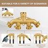 4 Way Garden Hose Splitter, Heavy Duty Hose Connector 3/4",