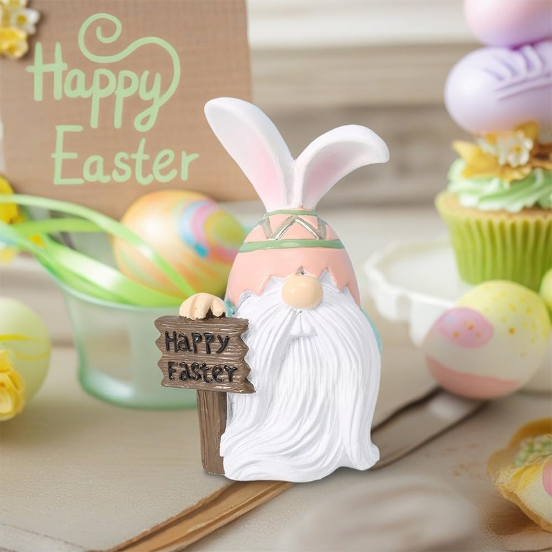 Pujipu Easter Gnomes, Easters Decorations, Resin Spring Gnome Figurine, Easters
