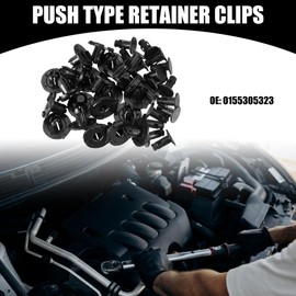 Partuto Push Retainer Clip #0155305323 - Car Inner Bumper Door Fender Fastener Kit - Fit Nissan Frontier 2005-2019 Plastic Black - 20 Pieces