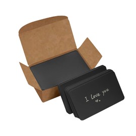 VANRA 300 Small Blank Index Cards Color Cardstock Study Flash Cards, 3.5x2 inches, Unruled with Rounded Corners (Black, 300/Pack)