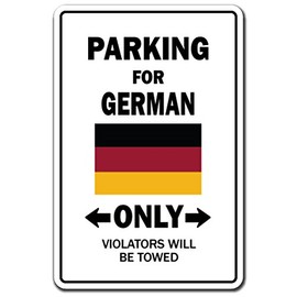 Parking for German Only Decal Germany Flag National Pride Love | Indoor/Outdoor | 9" Tall