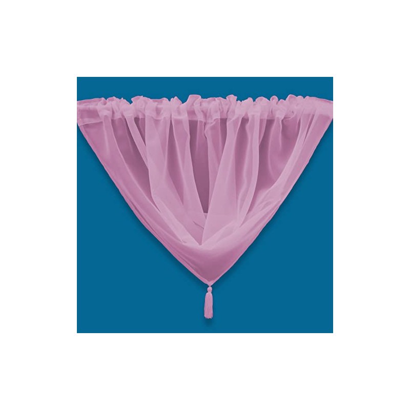 Plain Tasseled Voile Swags Net Curtains Voile Swag Valance Pelmet