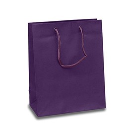 Matte Purple Euro Gift Bags 9" X 7" | Quantity: 25 Gusset - 3 1/2"