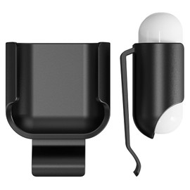 Geekria 2 Pack Earbuds Case Ultra Light Belt Clip Pocket Holder, Compatible with Appl AirPod, AirPod 2 True Wireless Earbuds, Charging Port Accessible (Black)